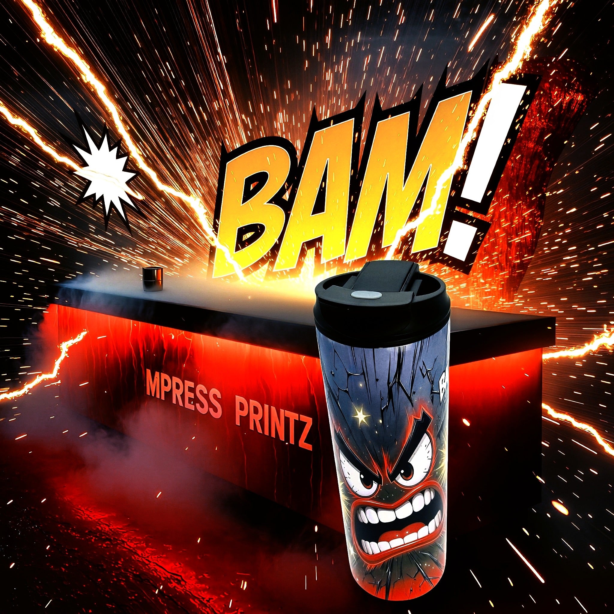 20oz Comic rage explosion tumbler