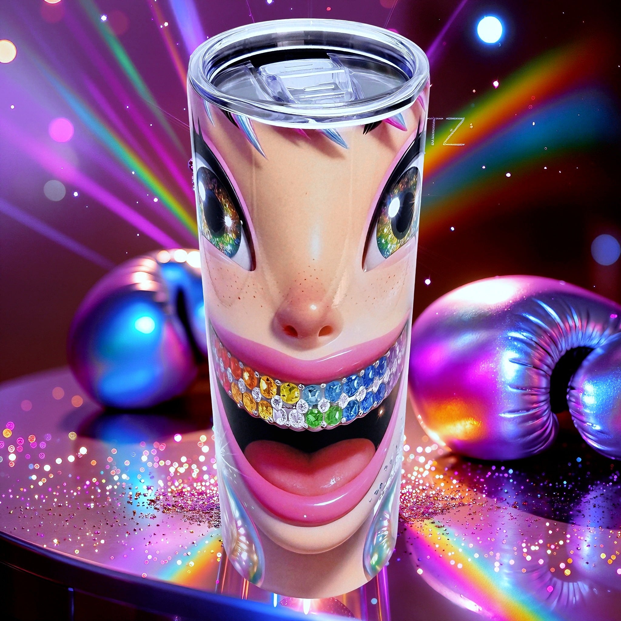 20oz Rainbow boxing diva tumbler