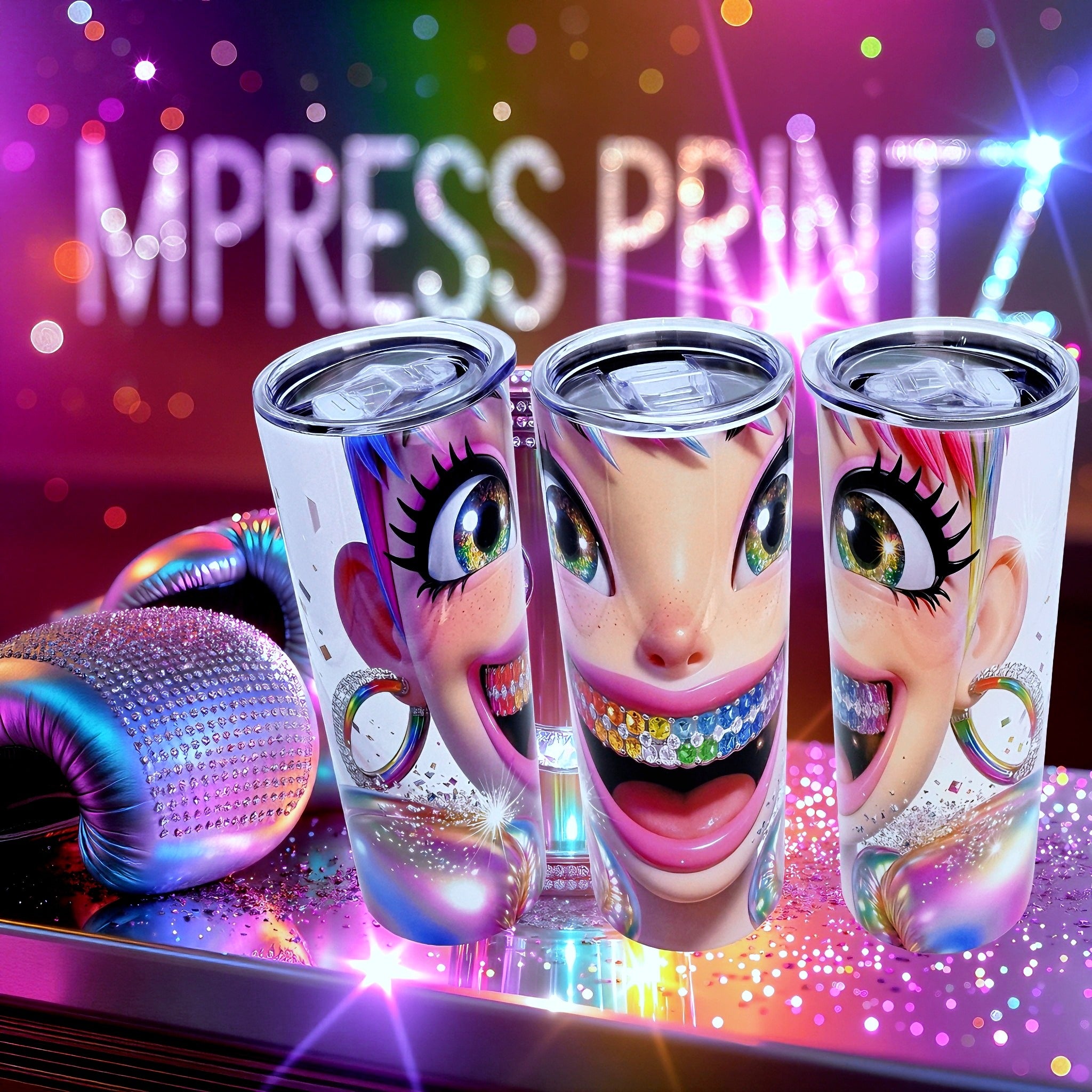 20oz Rainbow boxing diva tumbler