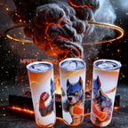 20oz Fiery dog energy tumbler