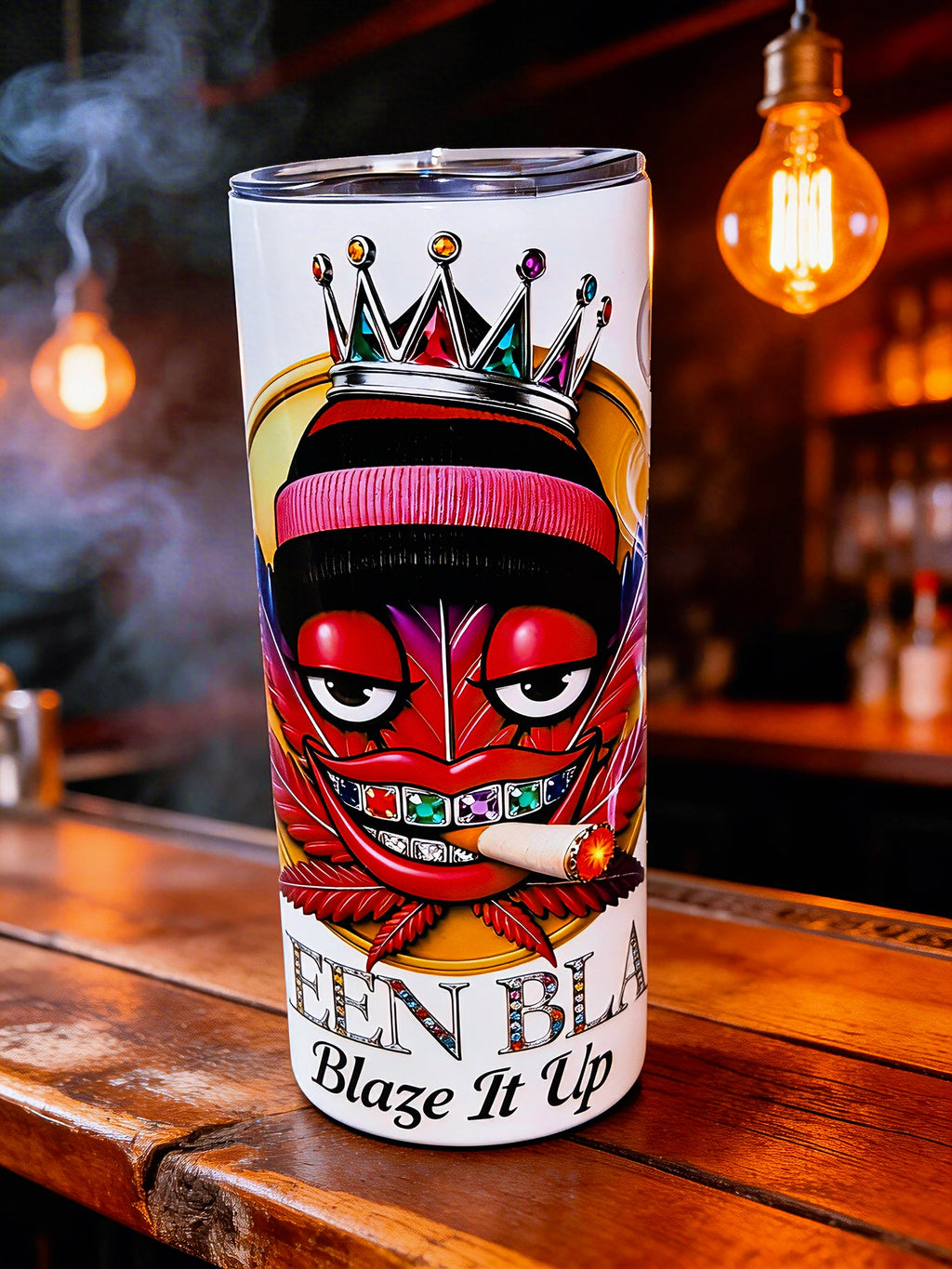 Blaze It Up “Ruby Queen” Crown Edition – 20oz Straight Skinny Stainless Steel Tumbler + Metal Straw