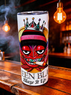 Blaze It Up “Ruby Queen” Crown Edition – 20oz Straight Skinny Stainless Steel Tumbler + Metal Straw