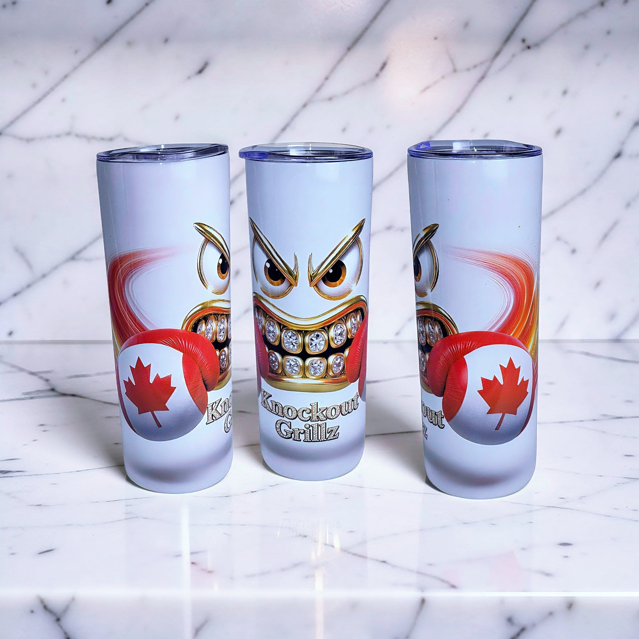 Knockout Grillz – Canada Flag Boxing Edition 20oz Skinny Tumbler