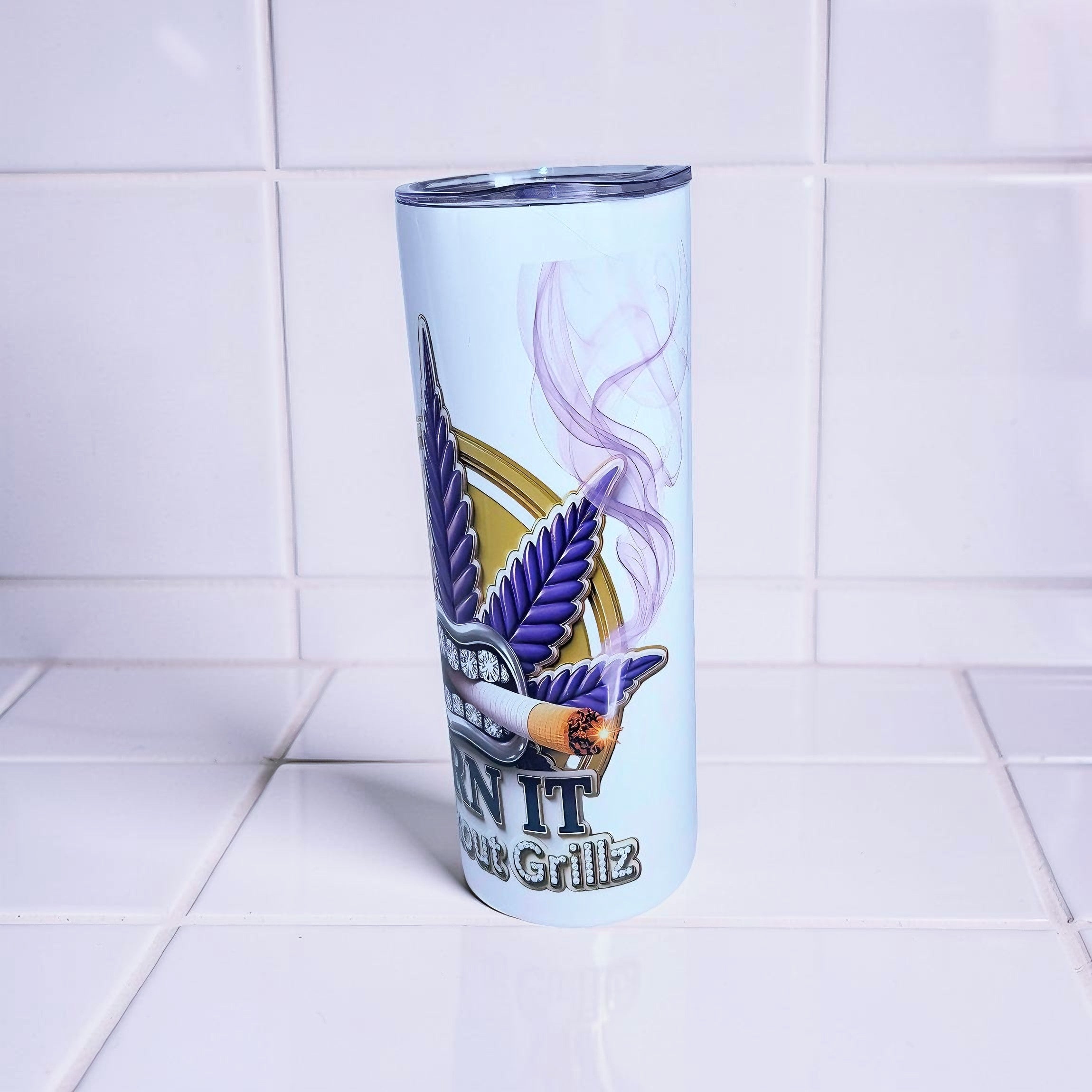 Blaze & Shine – Royal Violet Drip 20oz Stainless Steel Tumbler