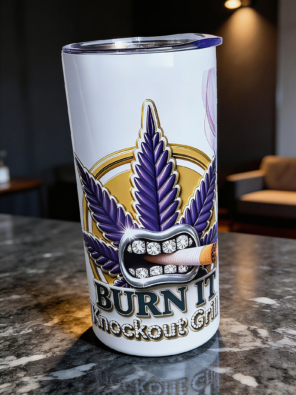 Blaze & Shine – Royal Violet Drip 20oz Stainless Steel Tumbler