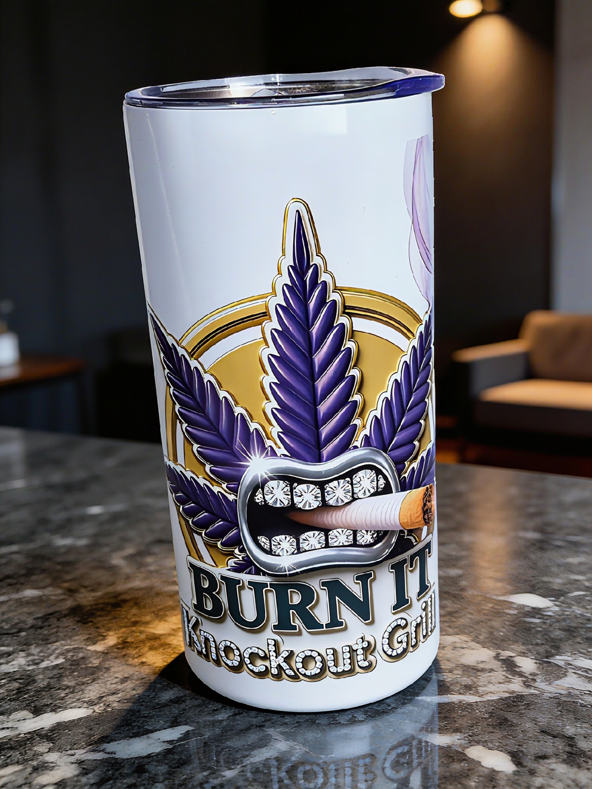 Blaze & Shine – Royal Violet Drip 20oz Stainless Steel Tumbler