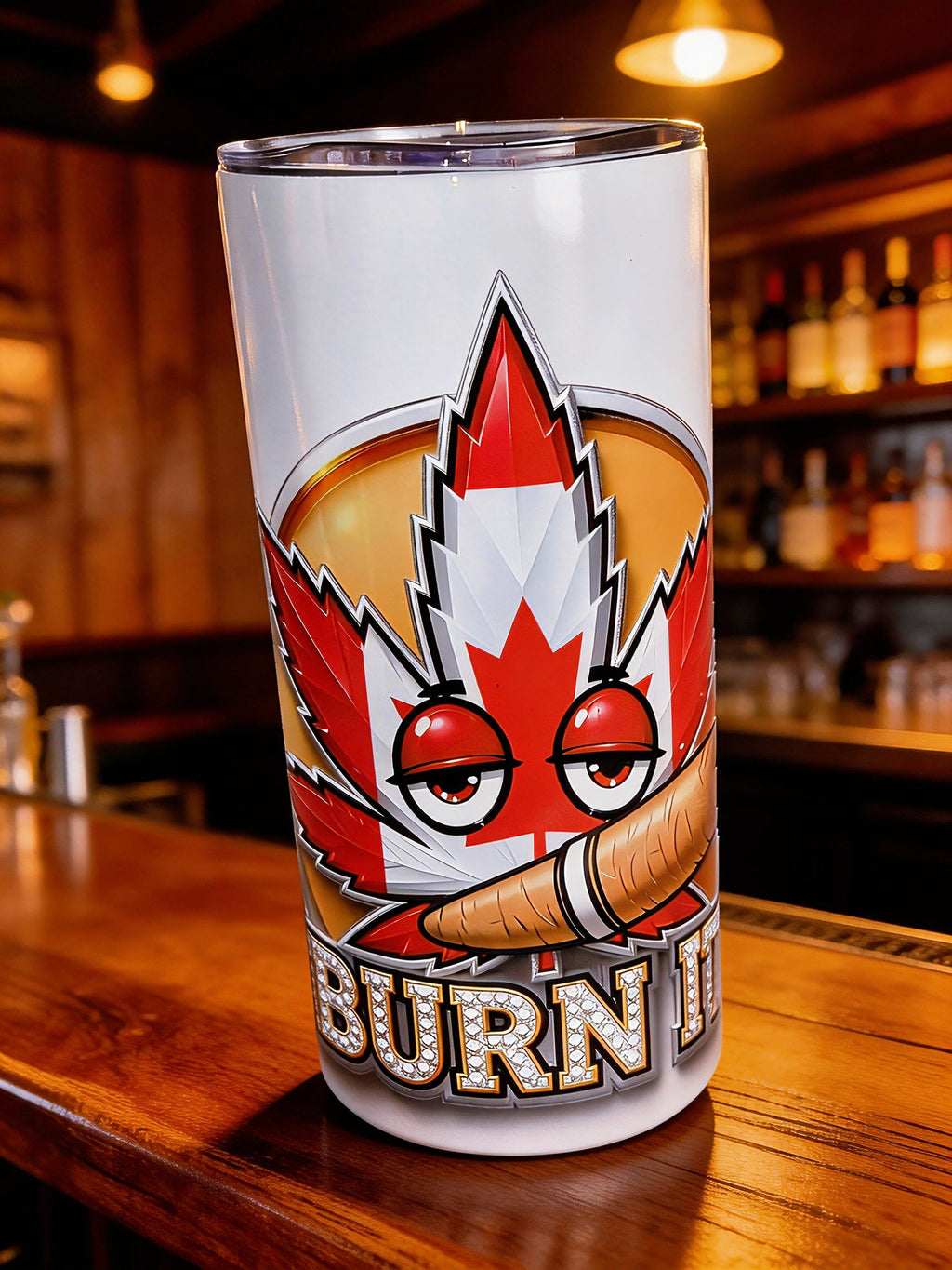Maple Heat Glow – Burn & Shine 20oz Skinny Tumbler