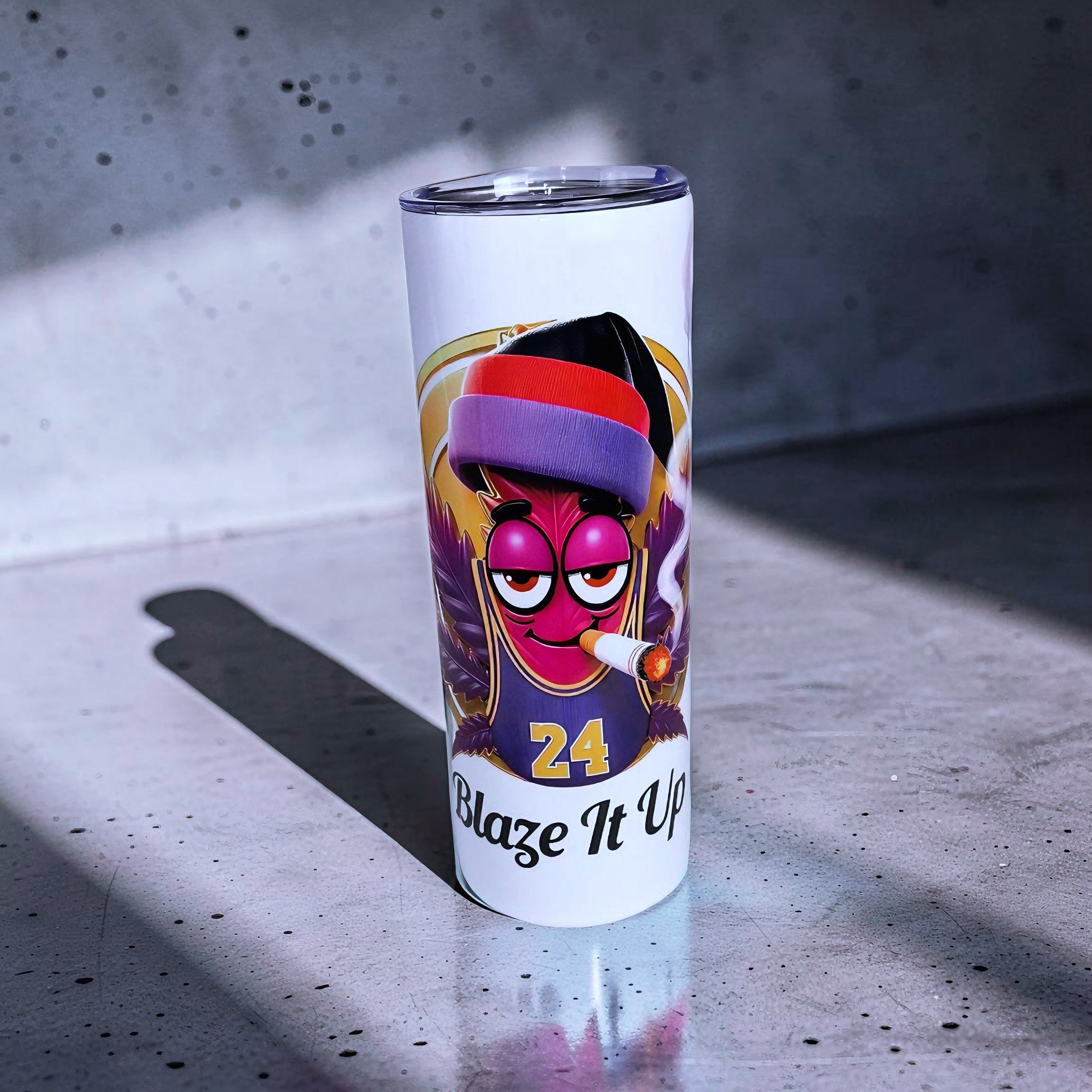 Blaze It Up “24” Wings Edition 20oz Straight Skinny Stainless Steel Tumbler – Metal Straw Included