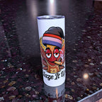 Blaze It Up “23” Hoops Edition 20oz Straight Skinny Tumbler – Stainless Steel + Metal Straw