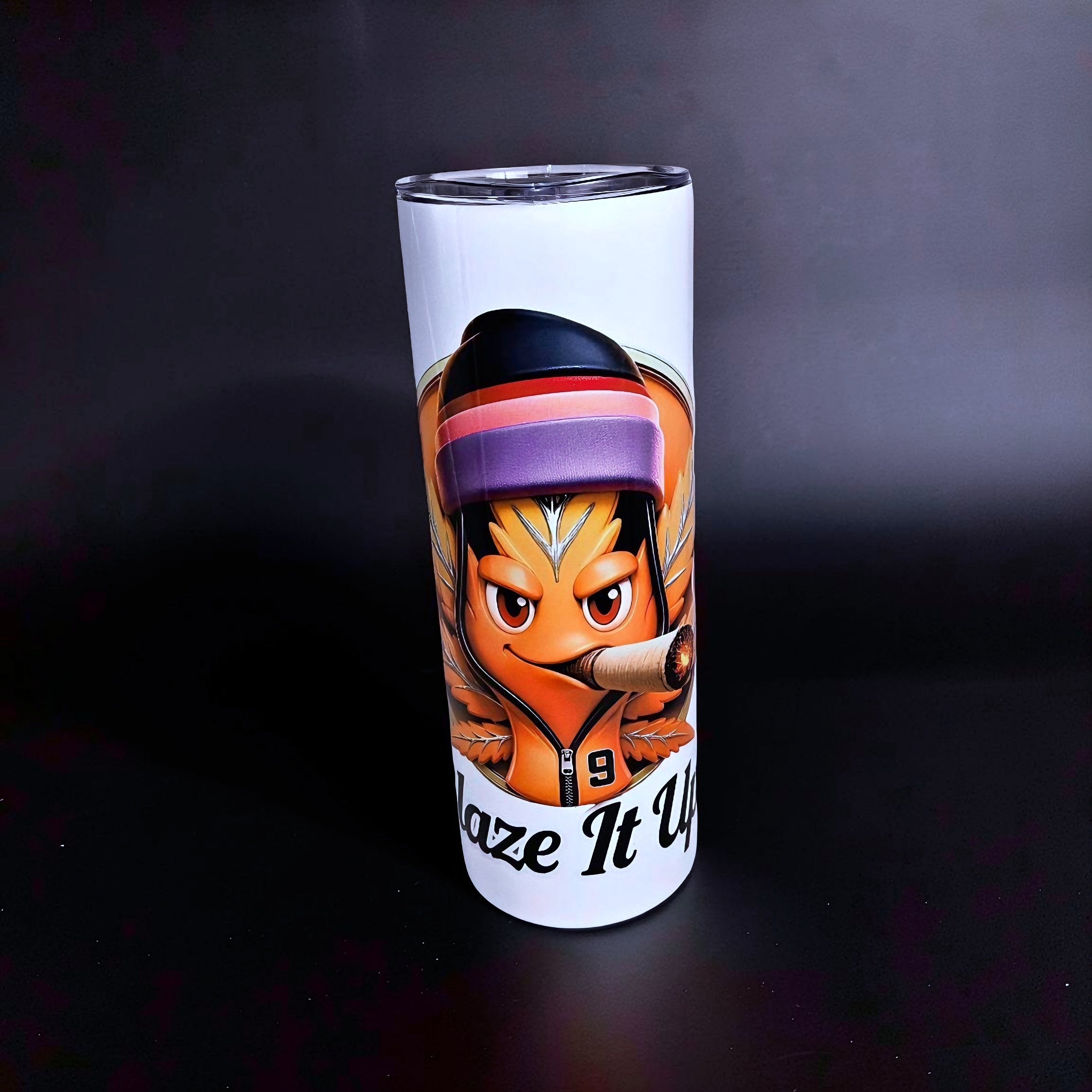 Blaze It Up “9” Street King 20oz Straight Skinny Tumbler – Metal Straw Included