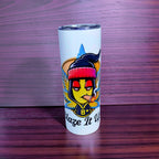 Blaze It Up “8” Street Vibe Edition 20oz Straight Skinny Tumbler – Stainless Steel + Metal Straw