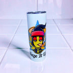 Blaze It Up “8” Street Vibe Edition 20oz Straight Skinny Tumbler – Stainless Steel + Metal Straw