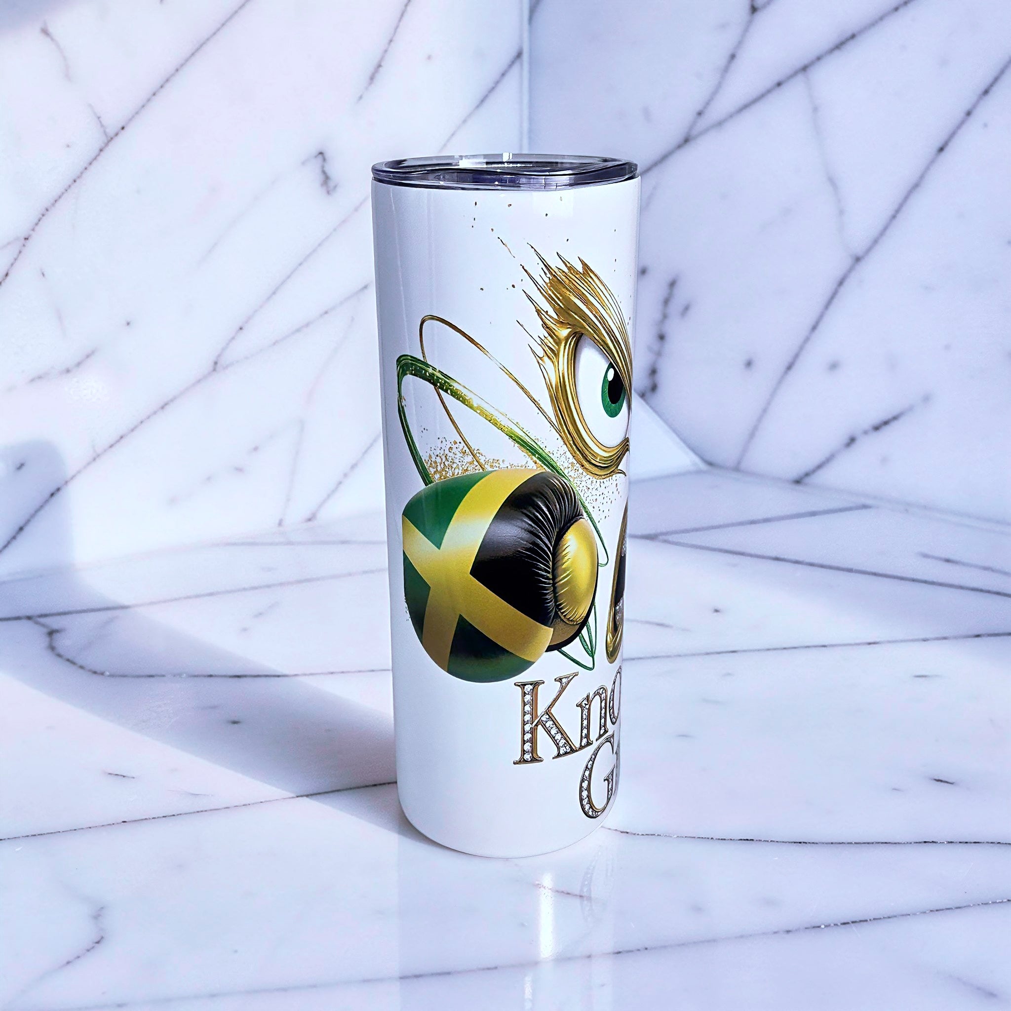 Knockout Grillz – Jamaican Flag Edition 20oz Skinny Tumbler | Boxing Crown Series |