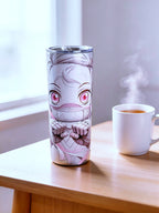 Pink Blossom Warrior – Anime Inspired 20oz Skinny Tumbler | Soft Hero Aesthetic |