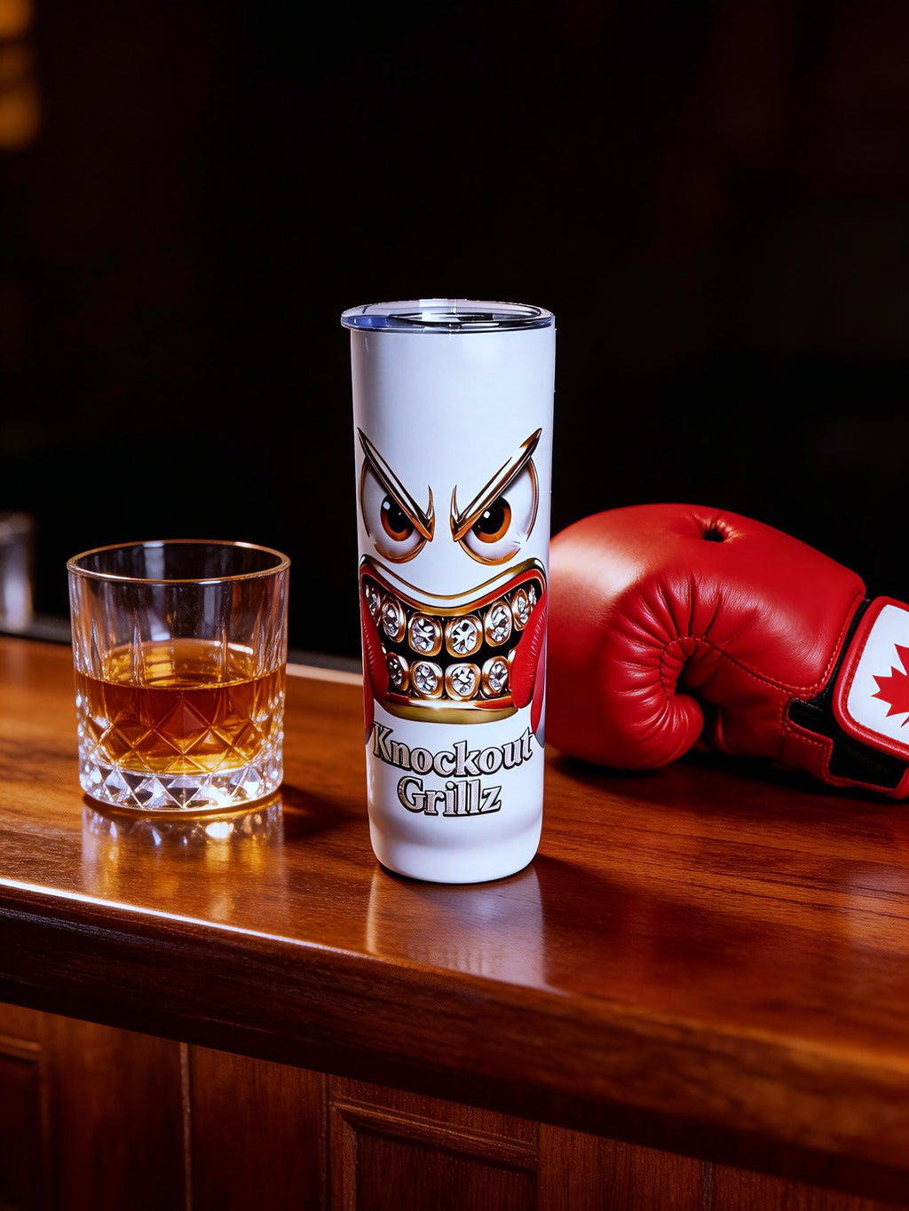 Knockout Grillz – Canada Flag Boxing Edition 20oz Skinny Tumbler