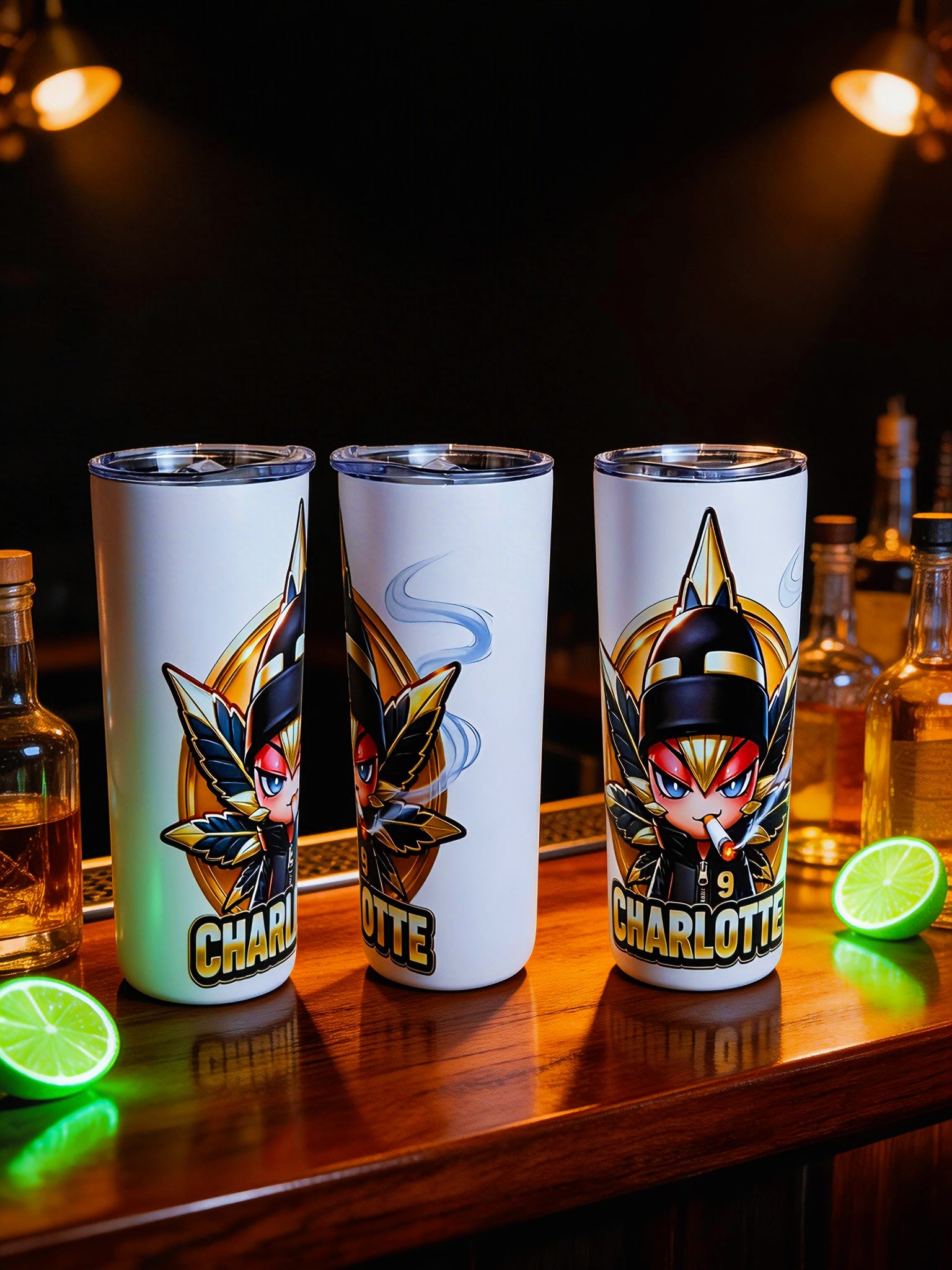 Blaze Custom – Charlotte Edition 20oz Skinny Stainless Steel Tumbler | Personalized by MpressPrintz