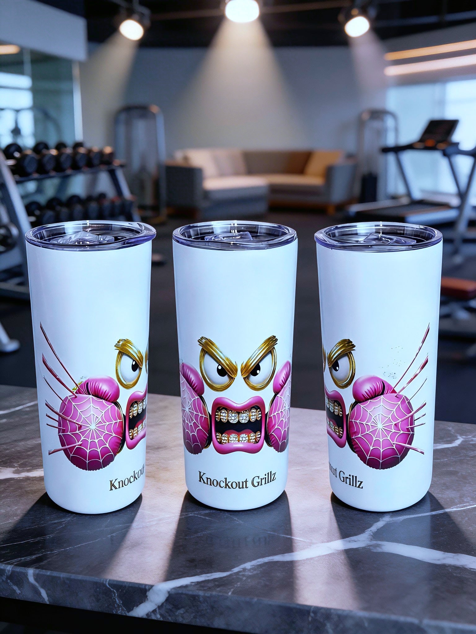 Knockout Grillz – Web Breaker Edition 20oz Skinny Stainless Steel Tumbler | By MpressPrintz