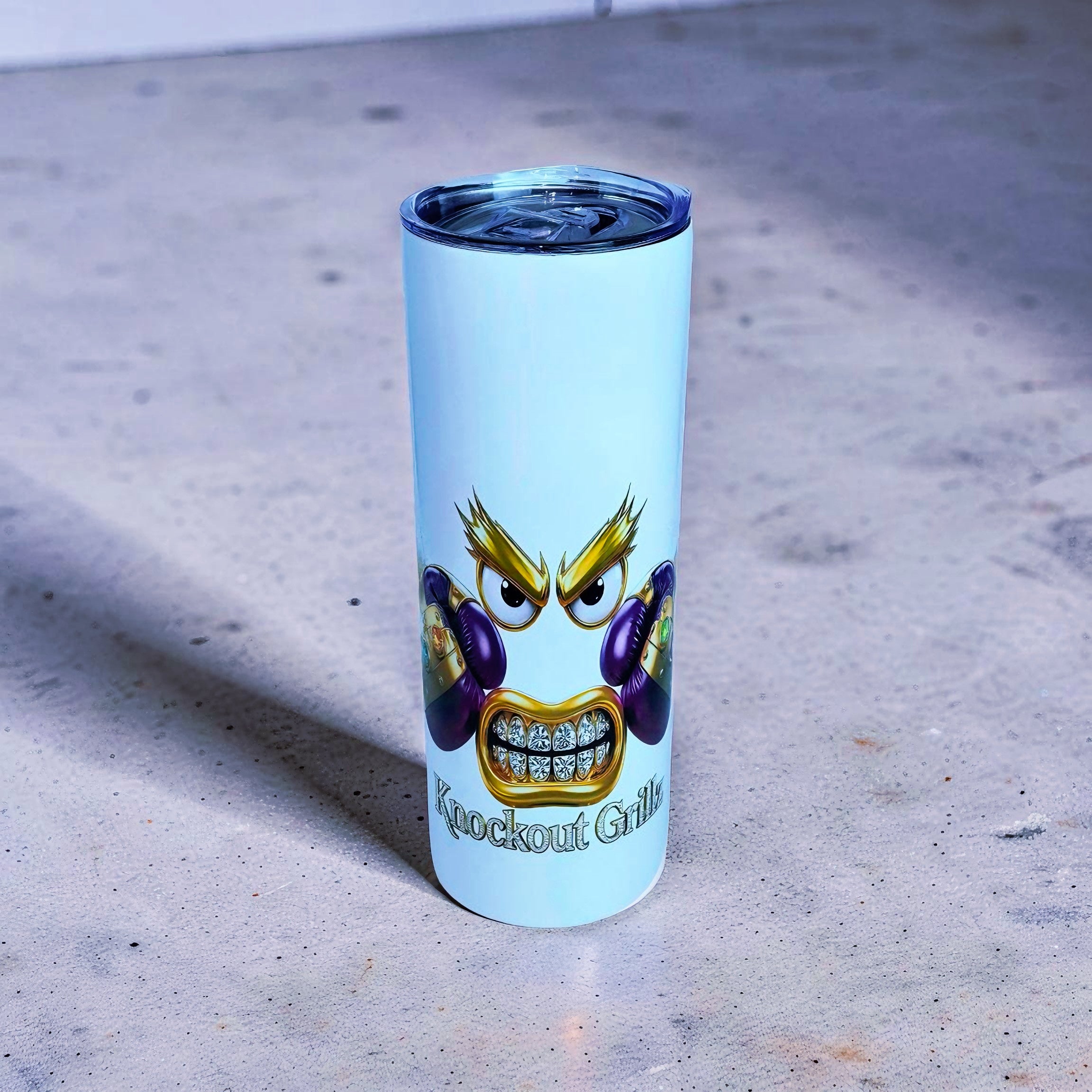 Knockout Grillz – Crown Crusher Edition 20oz Skinny Stainless Steel Tumbler | By MpressPrintz