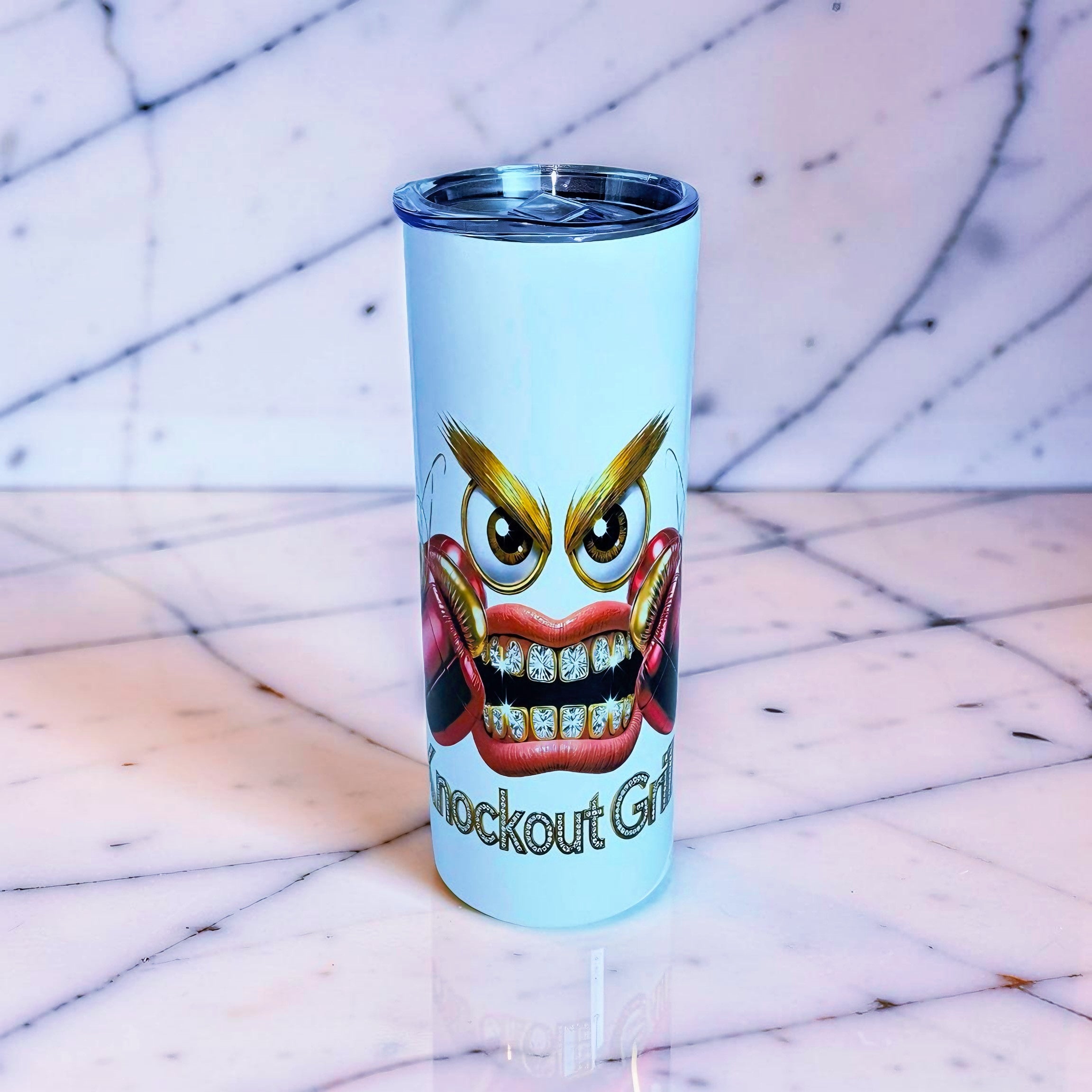 Knockout Grillz – Heavy Hitters Edition 20oz Skinny Stainless Steel Tumbler | By MpressPrintz