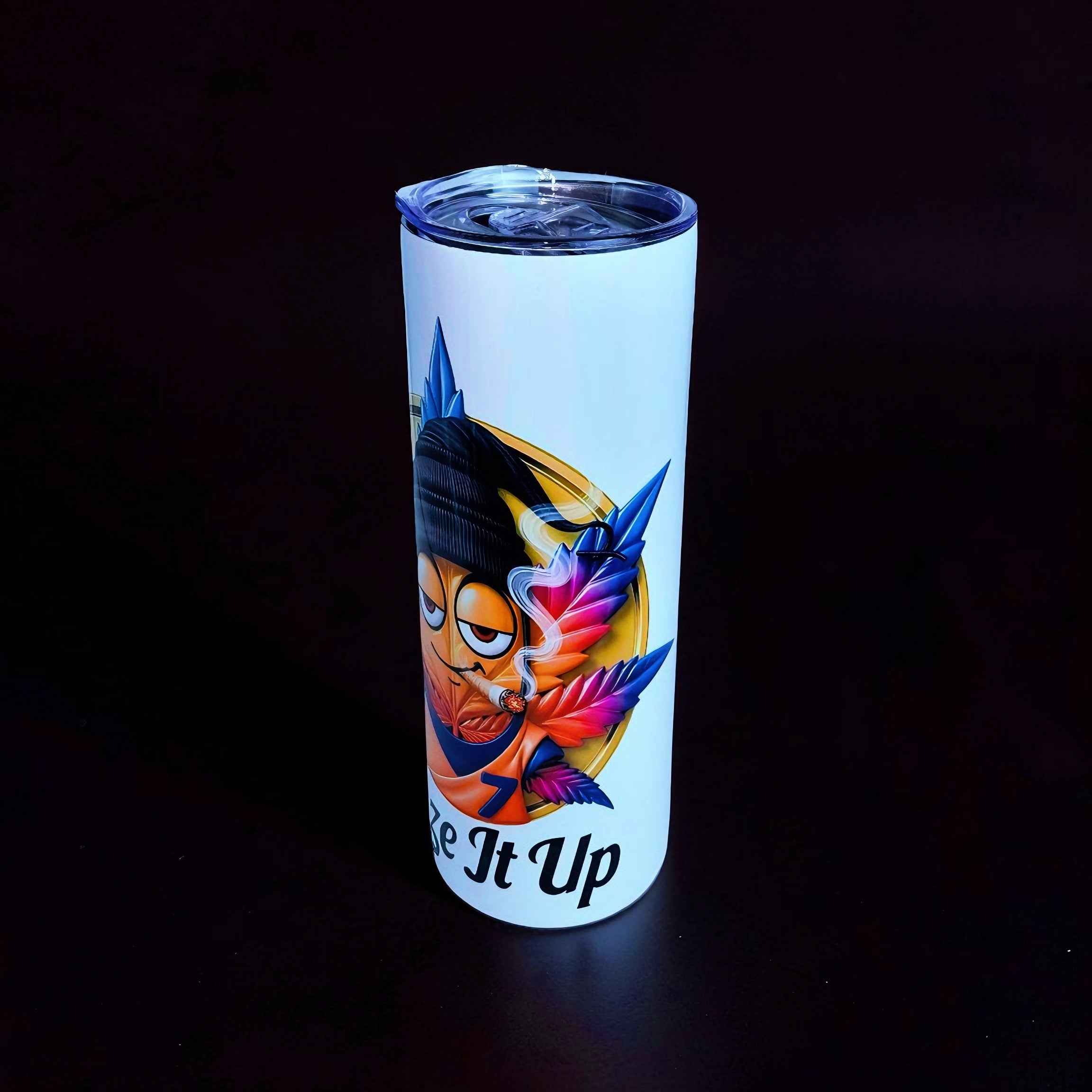 Blaze It Up – Cosmic Smoker Edition 20oz Skinny Stainless Steel Tumbler | By MpressPrintz