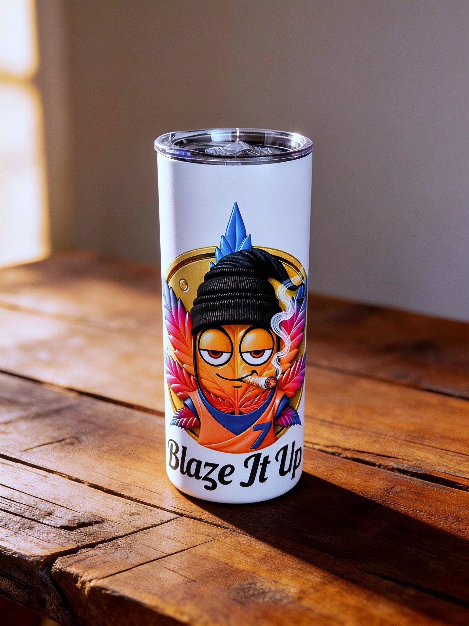 Blaze It Up – Cosmic Smoker Edition 20oz Skinny Stainless Steel Tumbler | By MpressPrintz