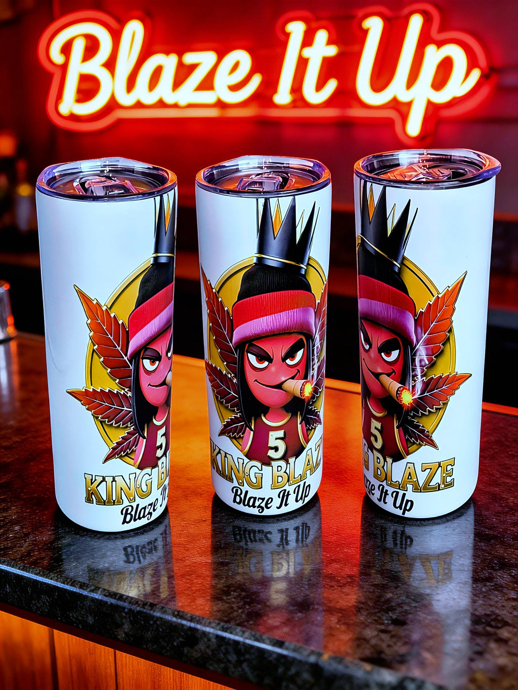 Royalty Blaze – King Blaze Edition 20oz Skinny Stainless Steel Tumbler | By MpressPrintz