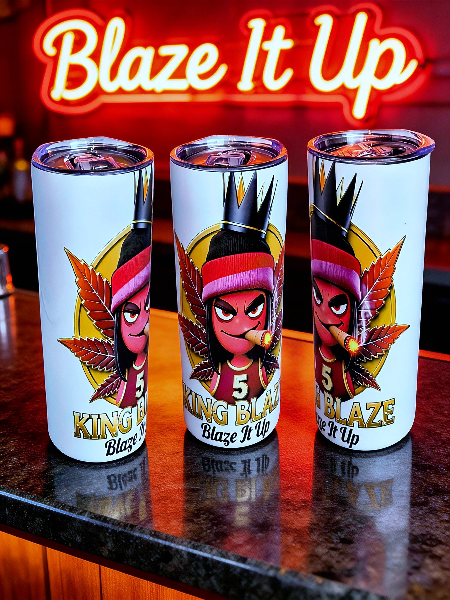 Royalty Blaze – King Blaze Edition 20oz Skinny Stainless Steel Tumbler | By MpressPrintz