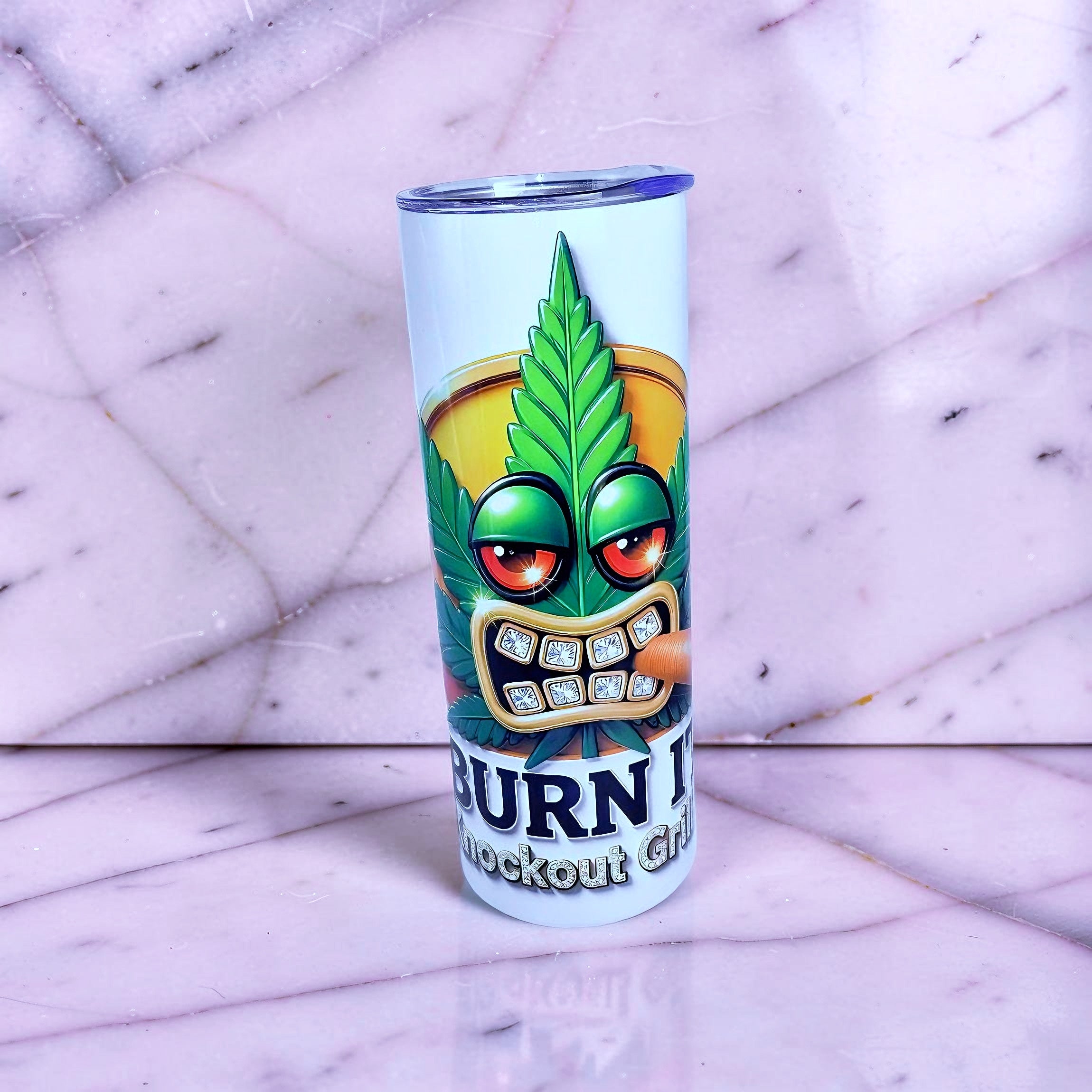 Burn & Shine – Emerald Flame Grillz 20oz Stainless Steel Tumbler