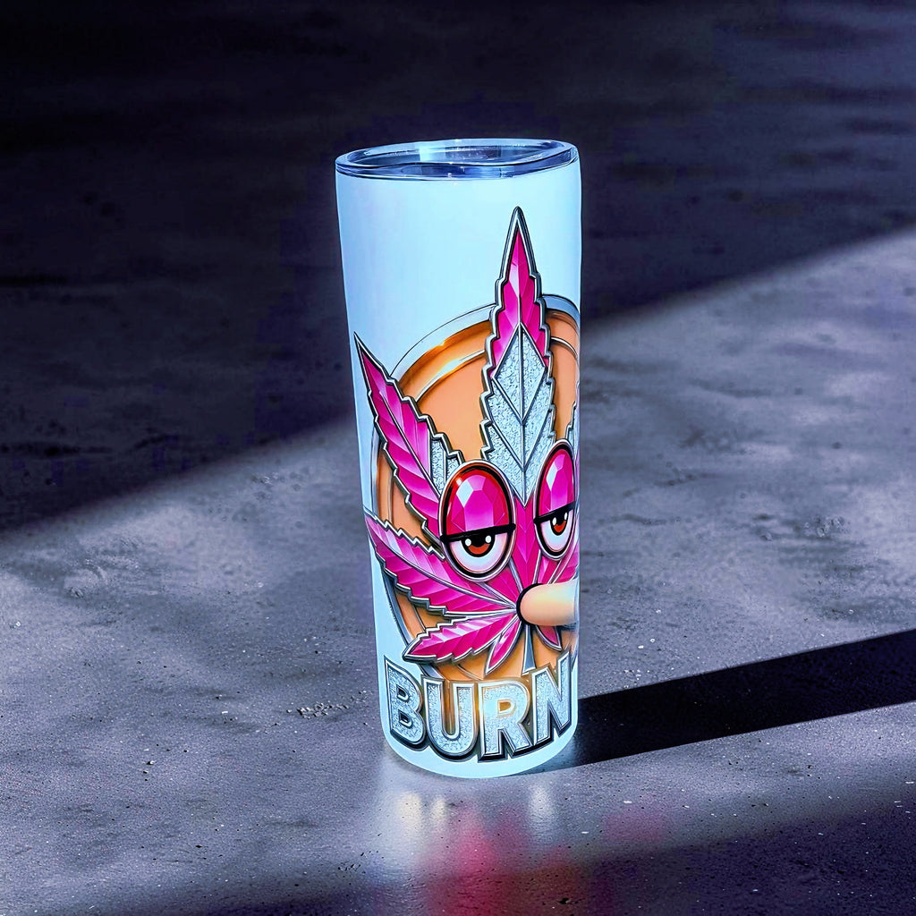 Blaze & Shine – Pink Crystal Burn Edition 20oz Skinny Stainless Steel Tumbler