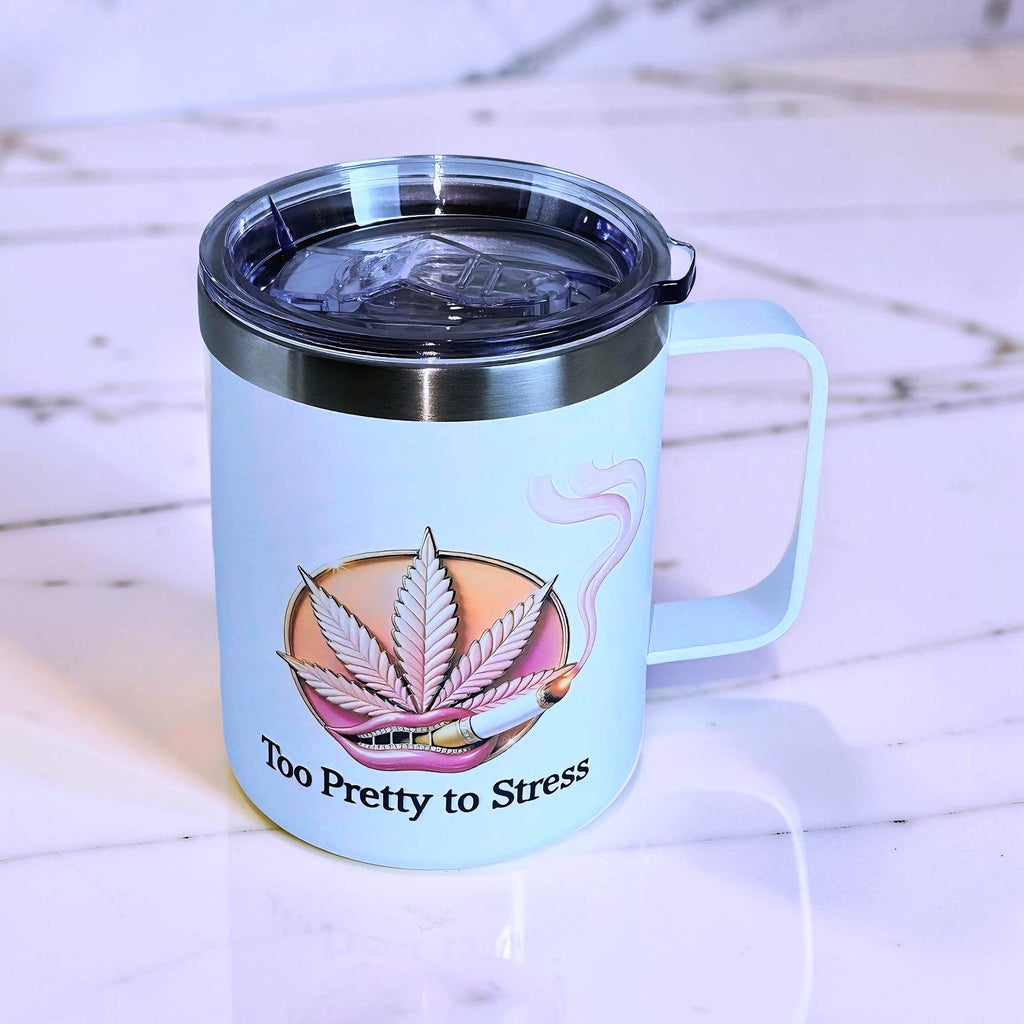 Too Pretty to Stress – Blaze & Motivate 12oz Insulated Coffee Mug