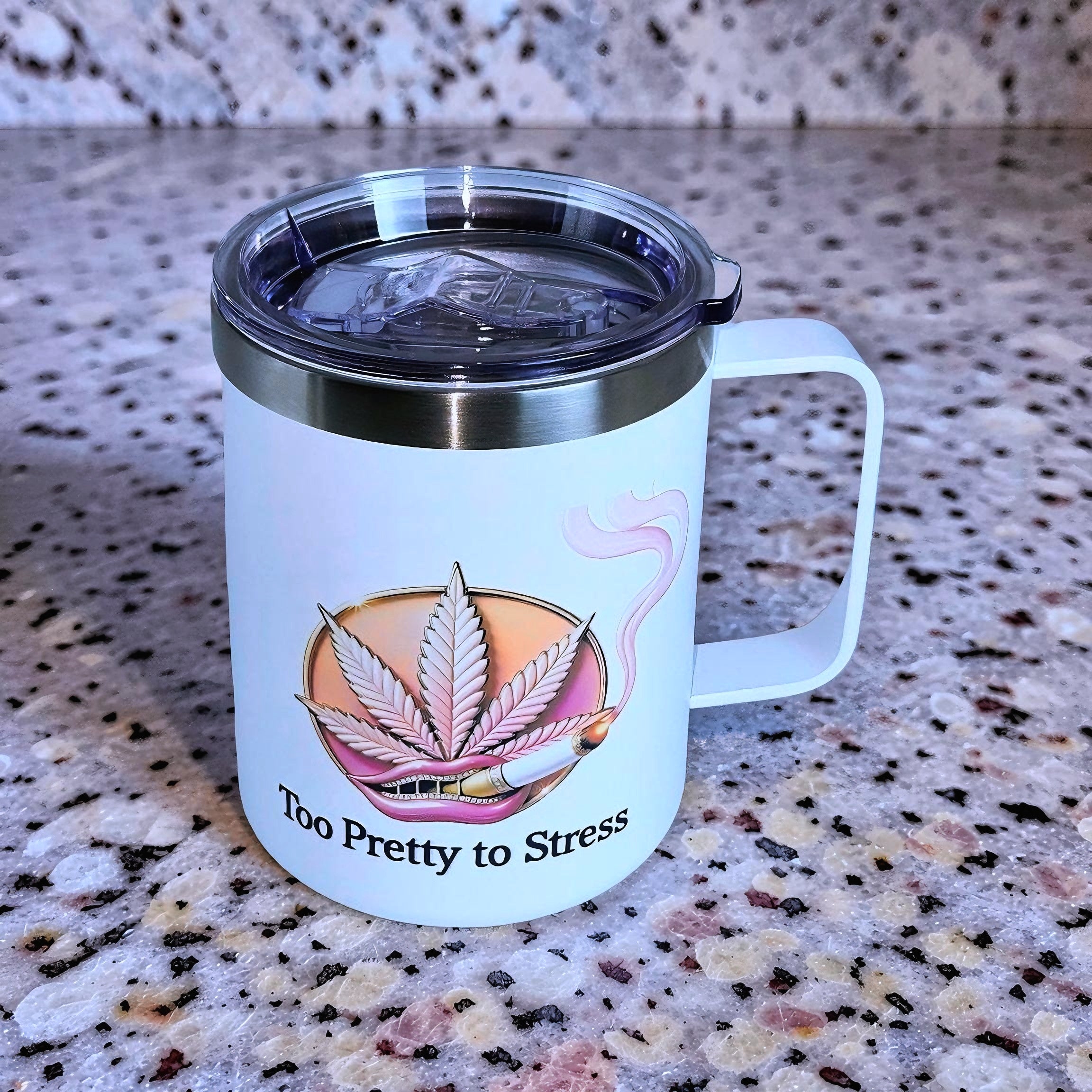 Too Pretty to Stress – Blaze & Motivate 12oz Insulated Coffee Mug