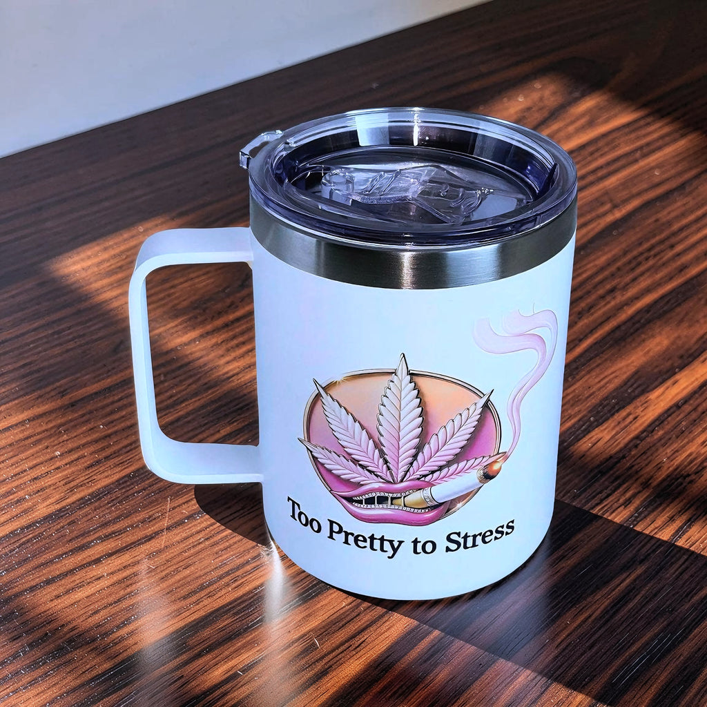 Too Pretty to Stress – Blaze & Motivate 12oz Insulated Coffee Mug