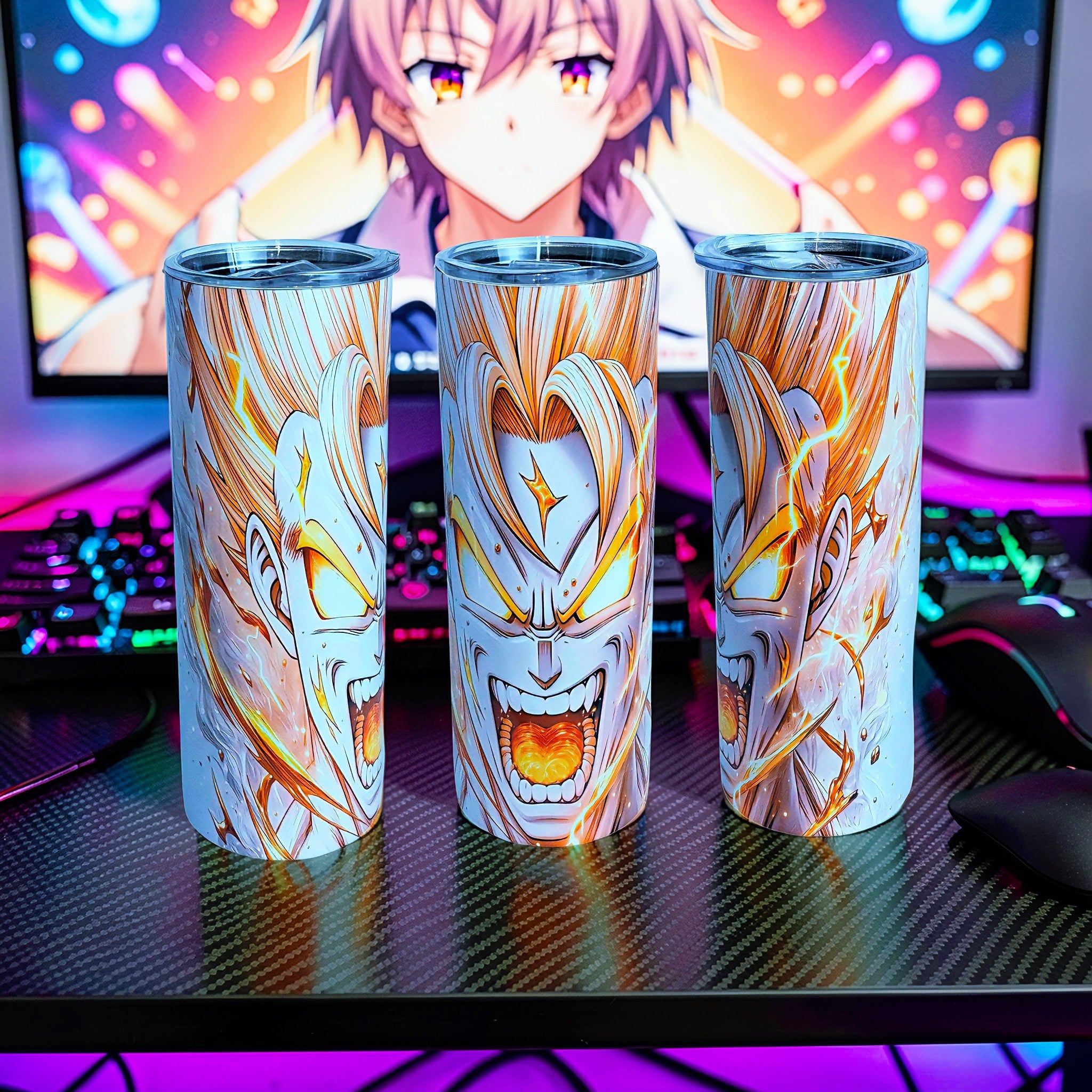 20oz Golden Saiyan Aura Tumbler