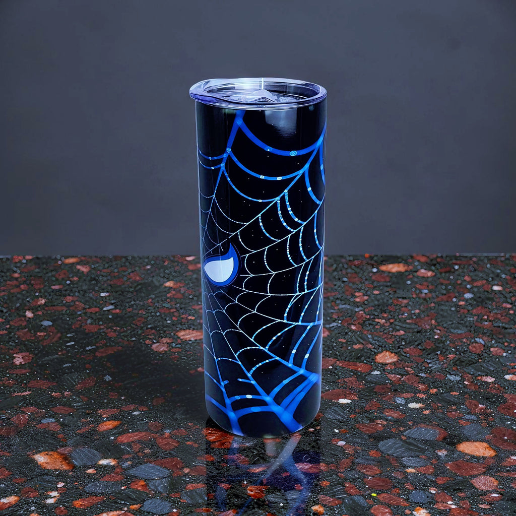 20oz Red & blue masked web tumbler