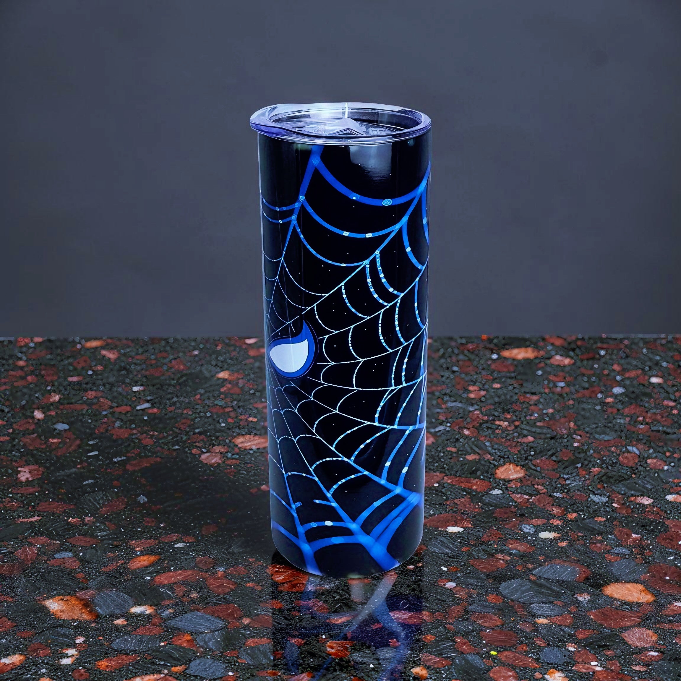 20oz Red & blue masked web tumbler