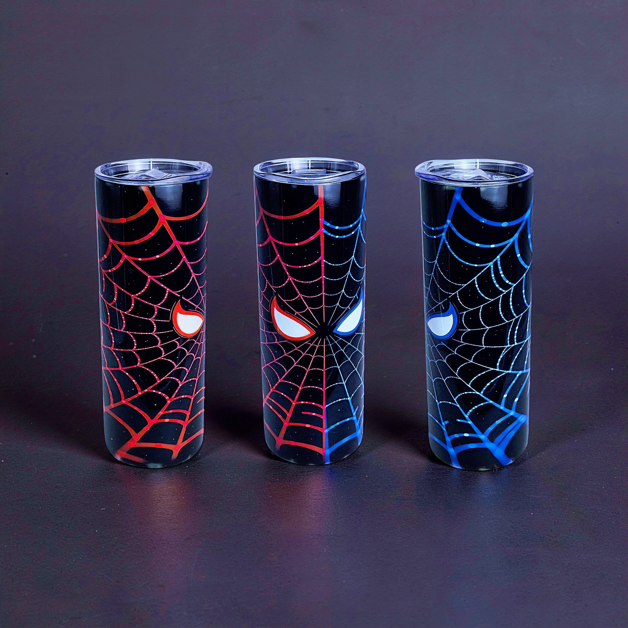 20oz Red & blue masked web tumbler