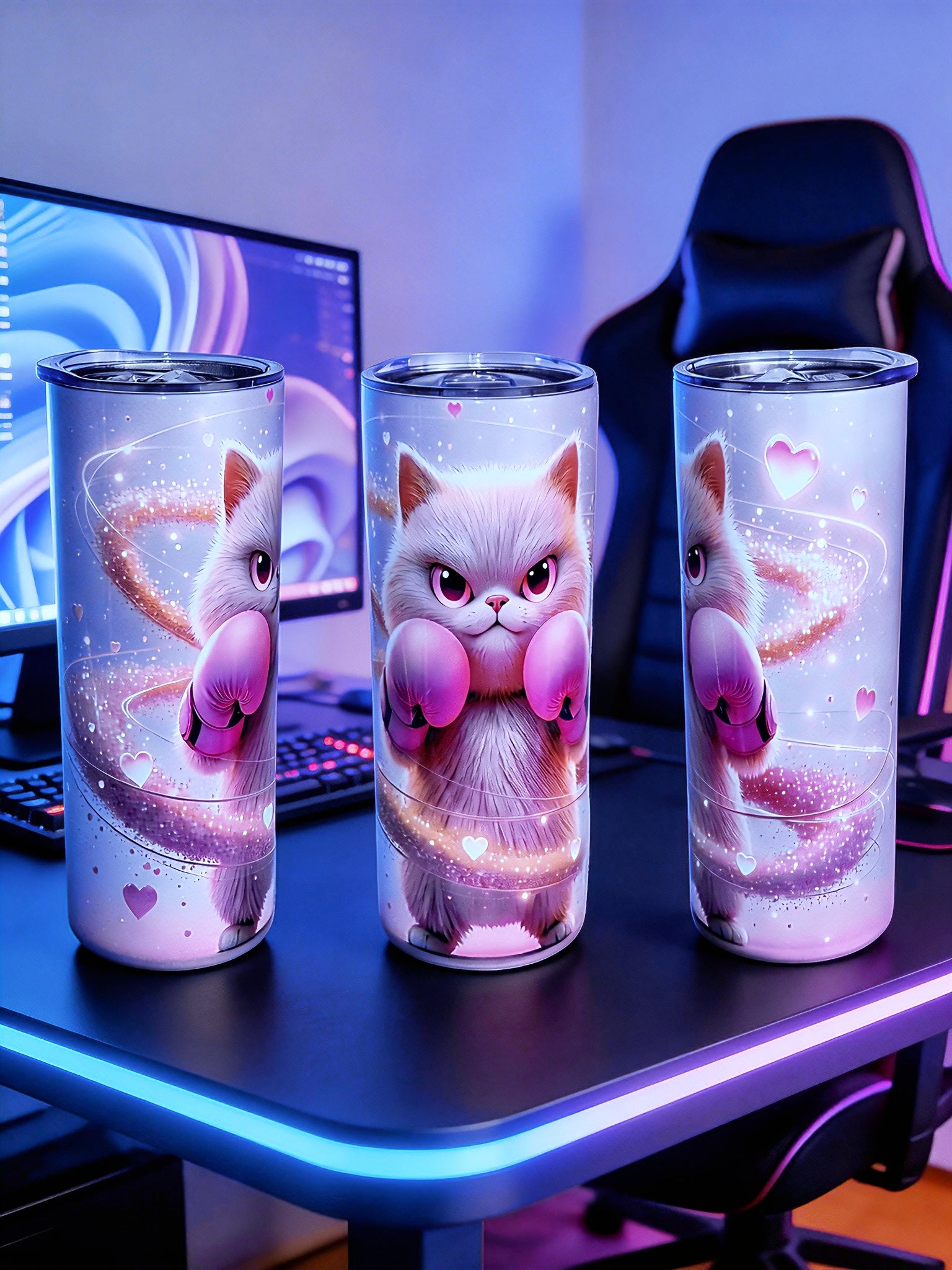 20oz Pink cat tumbler