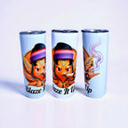 Blaze It Up “9” Street King 20oz Straight Skinny Tumbler – Metal Straw Included