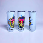 Blaze It Up “8” Street Vibe Edition 20oz Straight Skinny Tumbler – Stainless Steel + Metal Straw