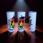 Blaze It Up “8” Street Vibe Edition 20oz Straight Skinny Tumbler – Stainless Steel + Metal Straw