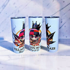 Blaze It Up “Inferno King” Crown Edition – 20oz Straight Skinny Stainless Steel Tumbler + Metal Straw
