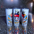 Blaze It Up “Ice King” Silver Crown Edition – 20oz Straight Skinny Tumbler with Metal Straw
