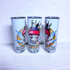 Blaze It Up “Ice King” Silver Crown Edition – 20oz Straight Skinny Tumbler with Metal Straw