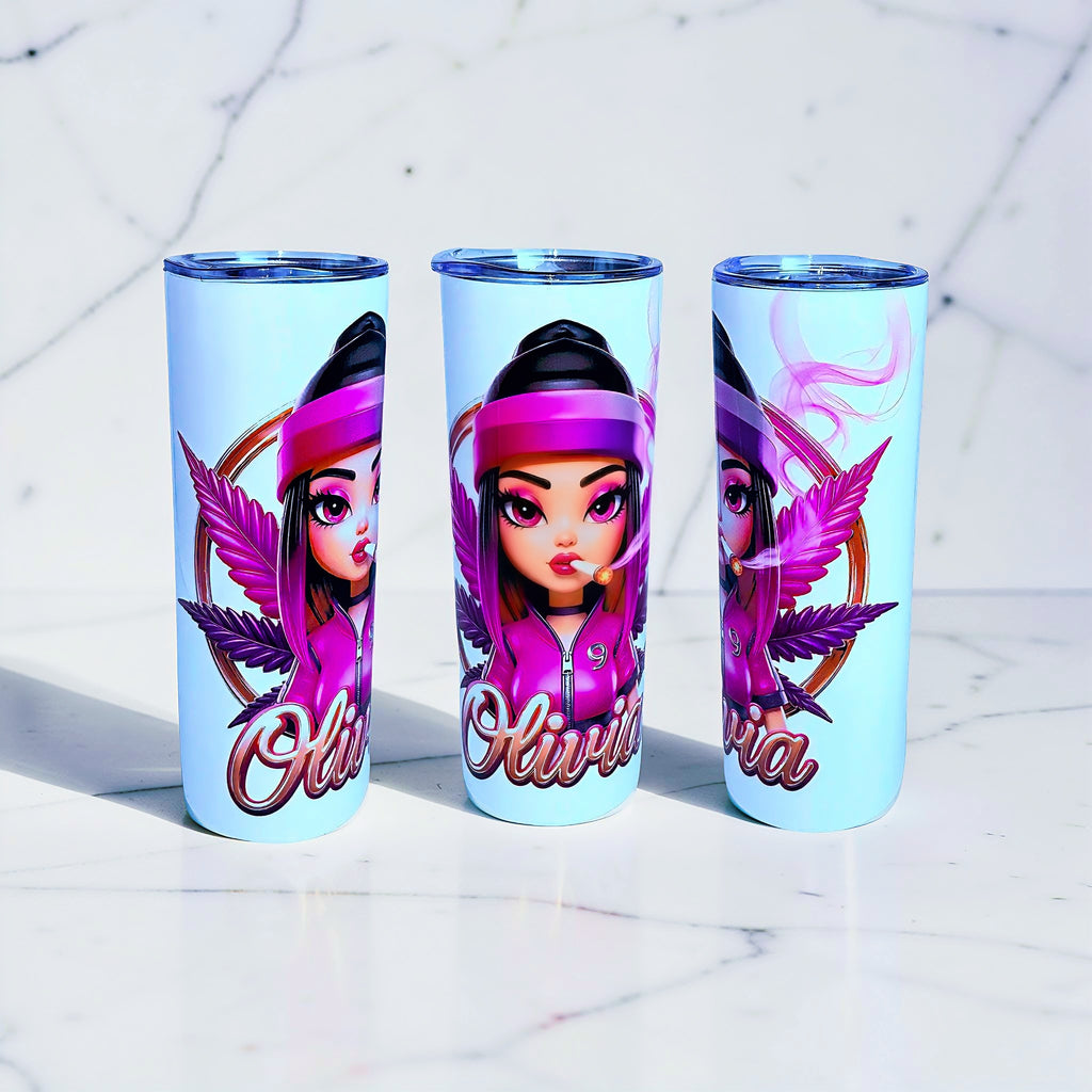Blaze Custom – Olivia Edition 20oz Skinny Stainless Steel Tumbler | Personalized by MpressPrintz