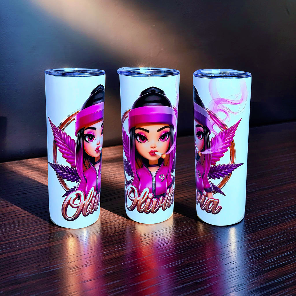 Blaze Custom – Olivia Edition 20oz Skinny Stainless Steel Tumbler | Personalized by MpressPrintz