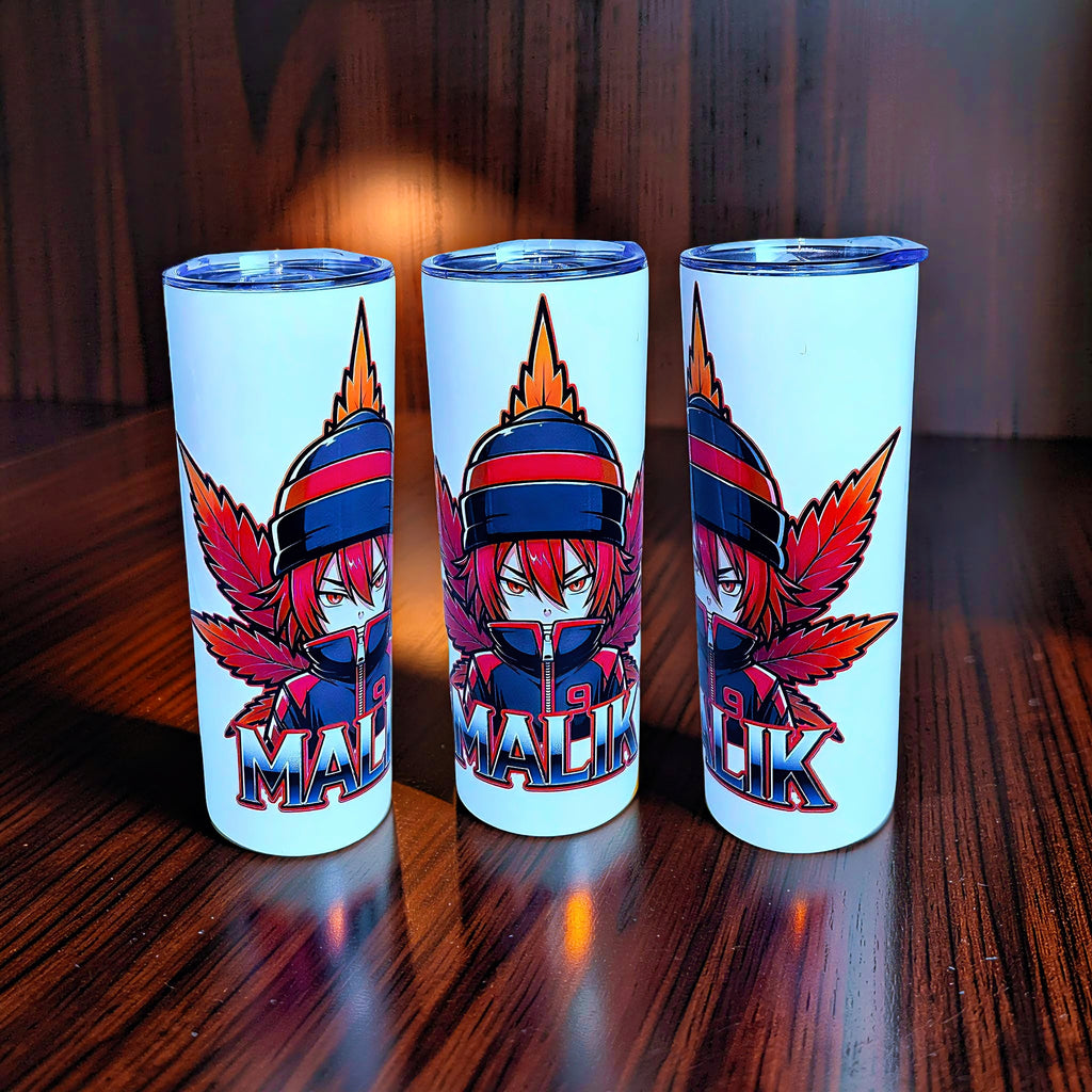 Blaze Custom – Malik Edition 20oz Skinny Stainless Steel Tumbler | Personalized by MpressPrintz
