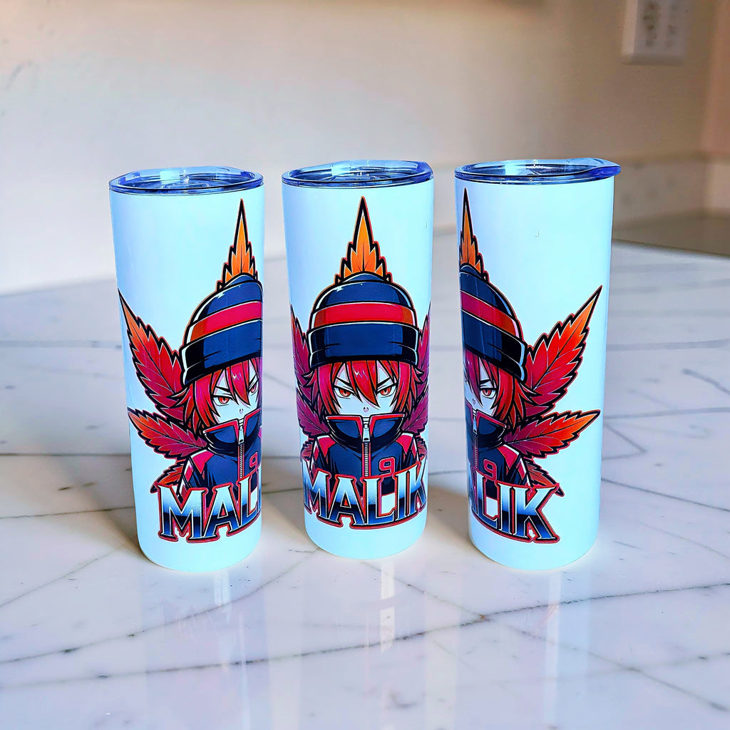 Blaze Custom – Malik Edition 20oz Skinny Stainless Steel Tumbler | Personalized by MpressPrintz