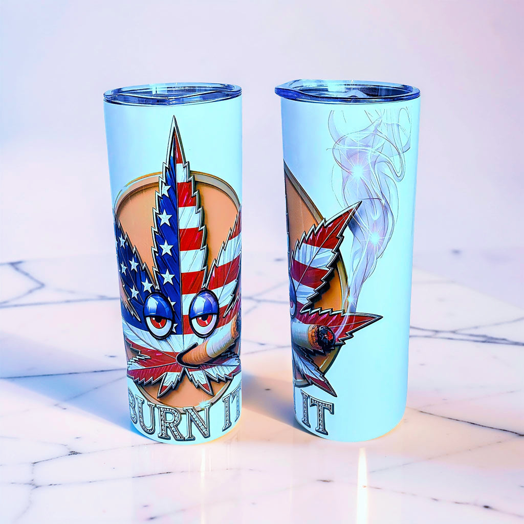 Blaze & Shine – Freedom Flame Edition 20oz Skinny Stainless Steel Tumbler |