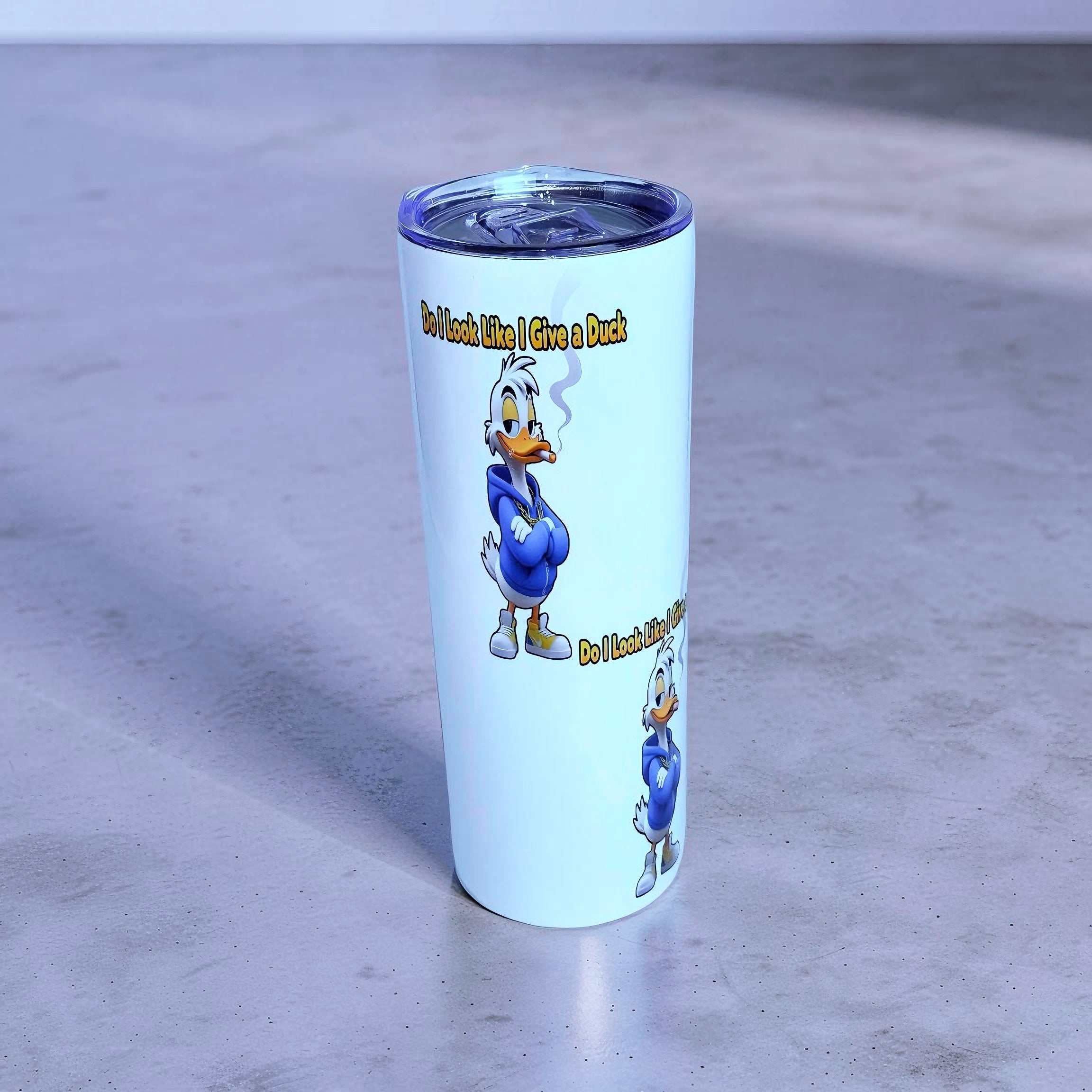 🦆 Do I Look Like I Give a Duck – Attitude Edition 20oz Skinny Stainless Steel Tumbler | By MpressPrintz