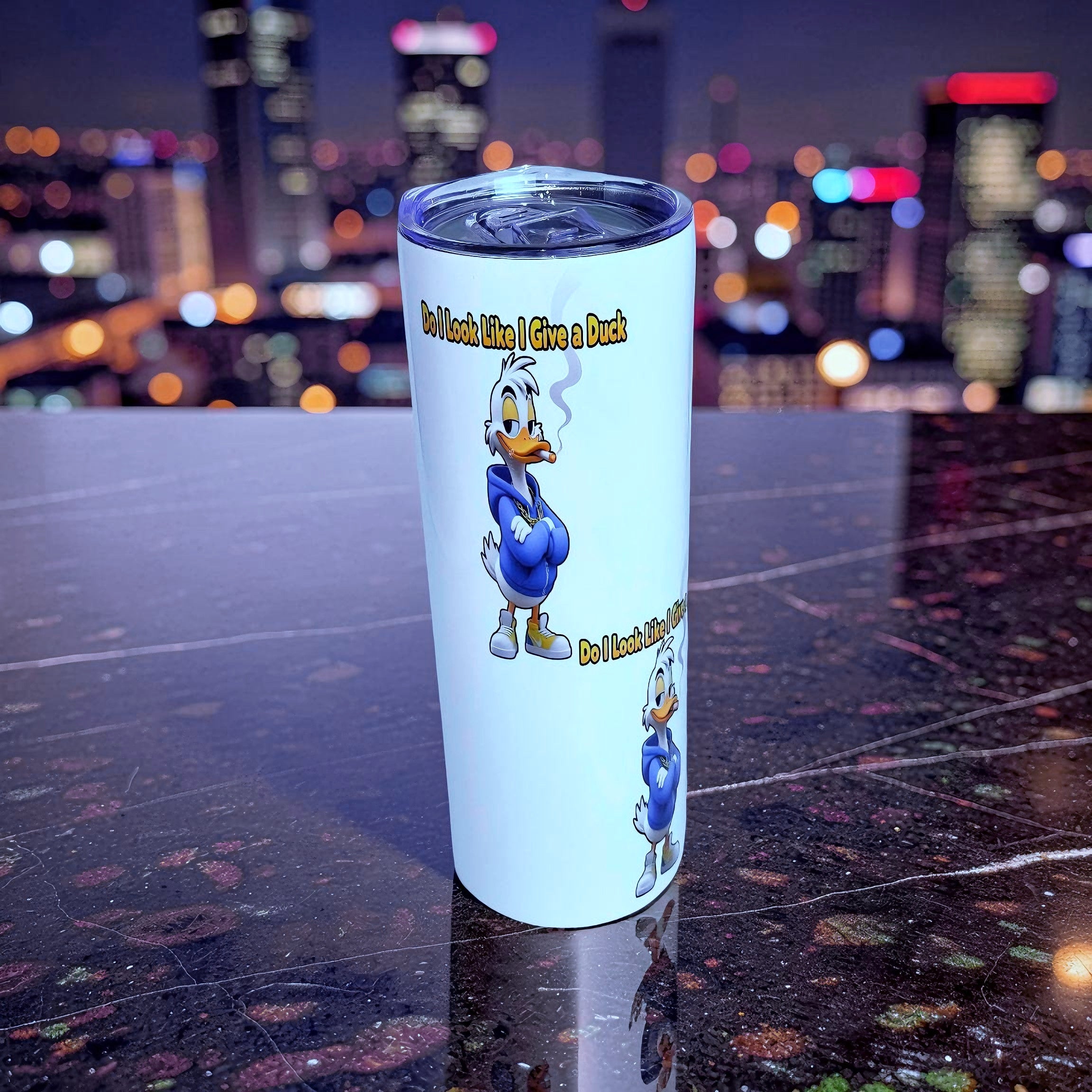 🦆 Do I Look Like I Give a Duck – Attitude Edition 20oz Skinny Stainless Steel Tumbler | By MpressPrintz